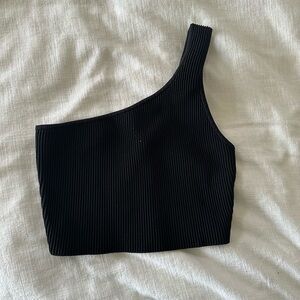 Babaton Black Ribbed Top